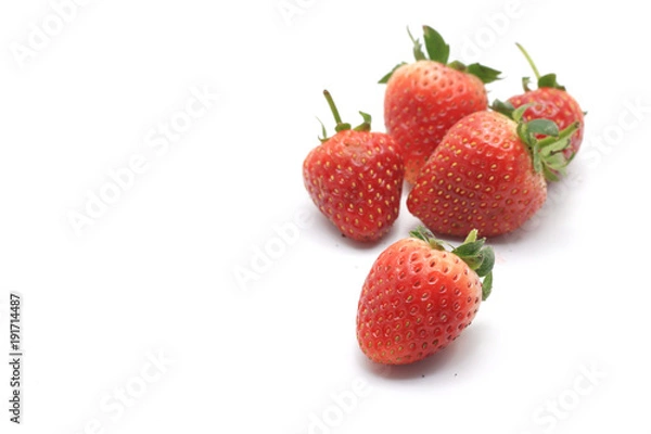 Obraz Fresh strawberry on white backgrounds.