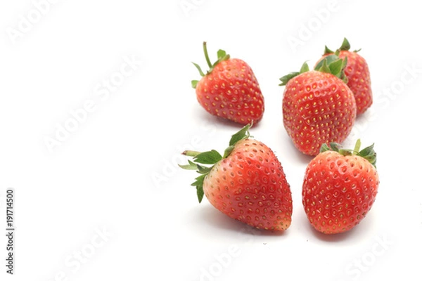 Obraz Fresh strawberry on white backgrounds.