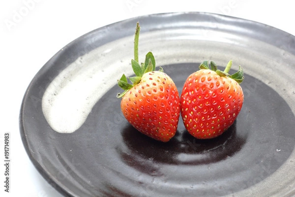 Obraz Fresh strawberry on dish.