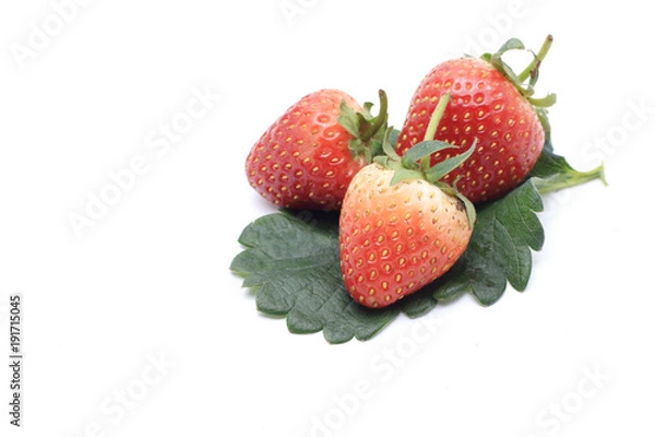 Obraz Fresh strawberry on white backgrounds.