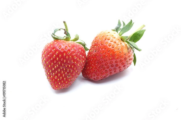 Obraz Fresh strawberry on white backgrounds.