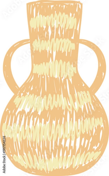 Obraz Vase With Handles Scribble Drawing