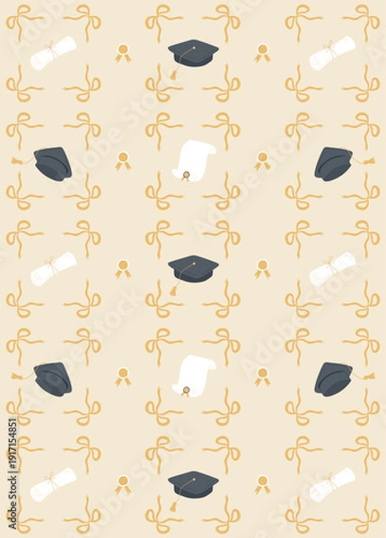 Obraz Graduation Pattern Ceremony Seamless Background