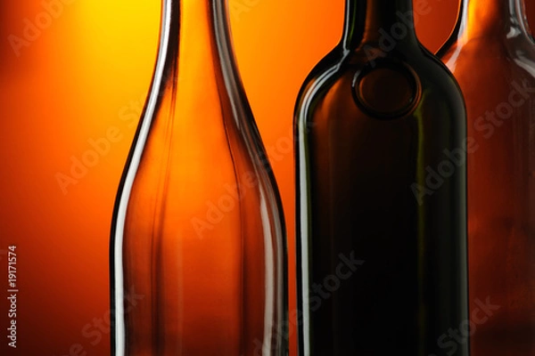 Fototapeta Three different bottles of wine.