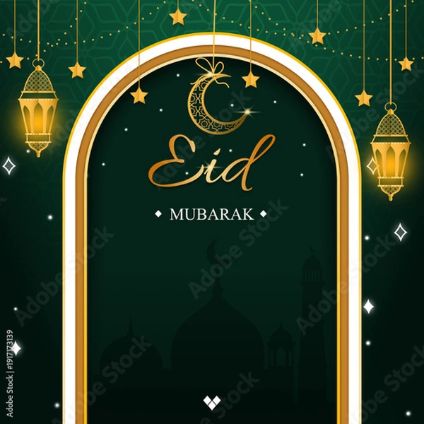Obraz Happy Eid mubarak background vector illustration