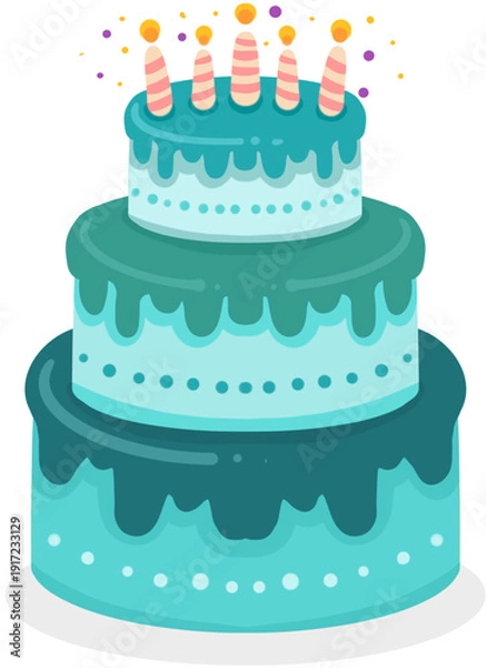 Obraz Cake Illustration for Menu