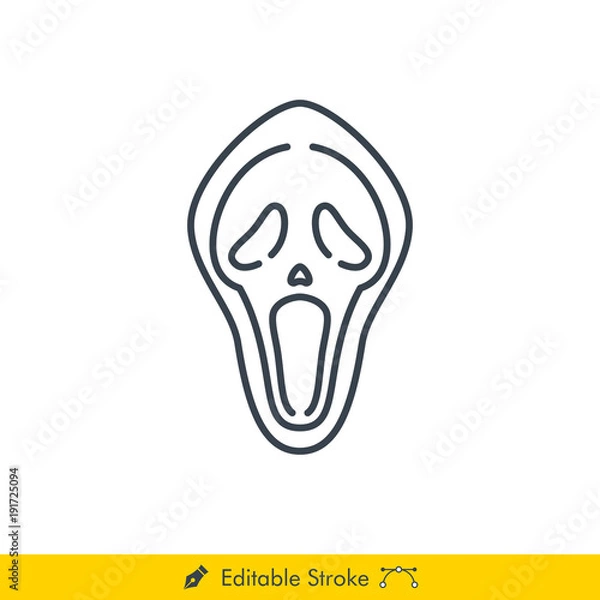 Fototapeta Horror (Scream) Icon / Vector - In Line / Stroke Design