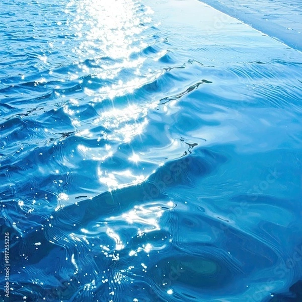 Obraz Shimmering water surface reflecting sunlight, creating a dynamic texture