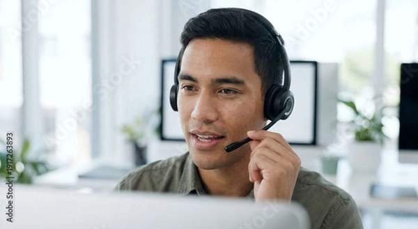 Obraz Customer Service Representative Talking on Headset