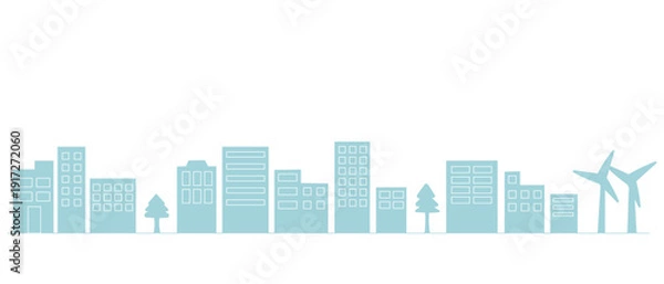 Obraz 使いやすい水色の都市の風景