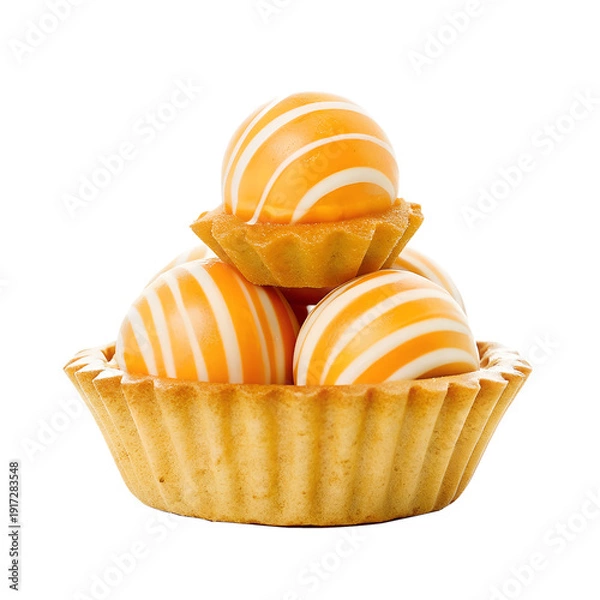 Obraz Orange cake on a white background