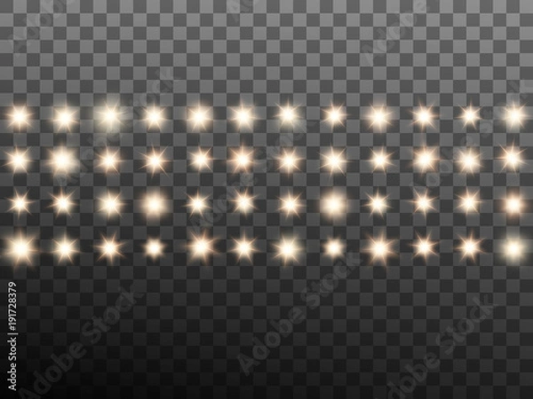 Fototapeta Warm beige stage or stadium spotlights. Transparent background only in EPS 10