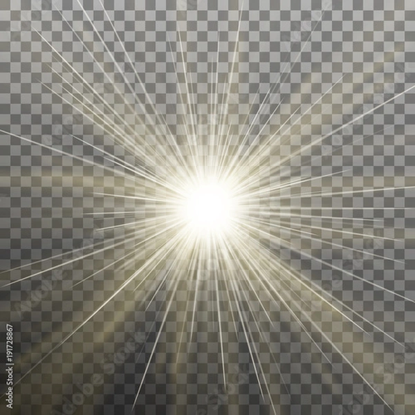 Fototapeta Bright shining star. Bursting explosion. Transparent background only in EPS 10