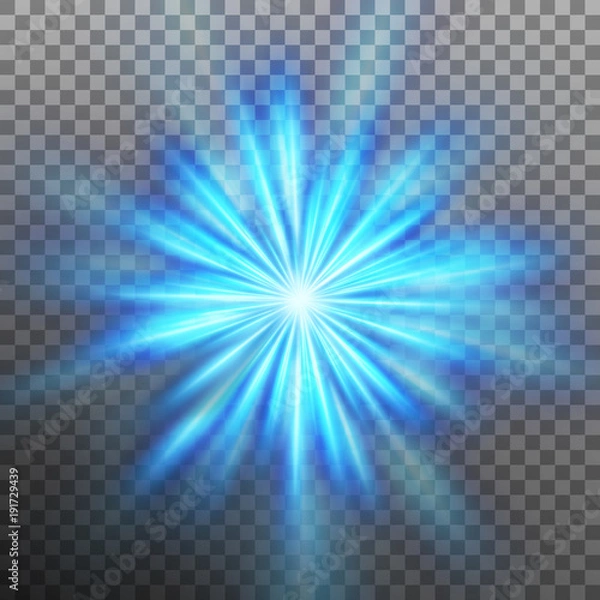 Fototapeta Abtract blue energy with a burst background. Transparent background only in EPS 10