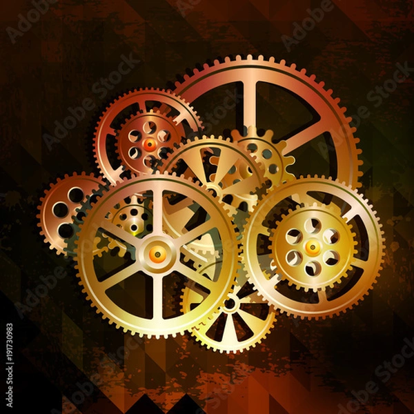 Obraz grunge gears 02