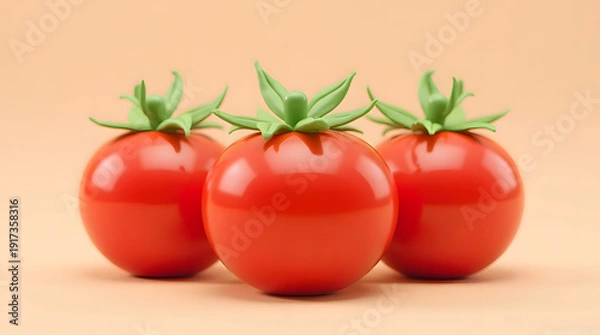 Obraz Cute 3D Rendered Tomatoes