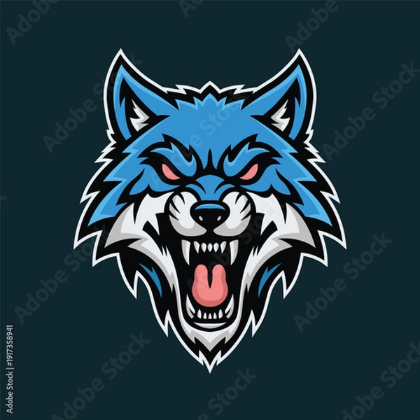 Obraz wolf head mascot logo vector design template eps 10