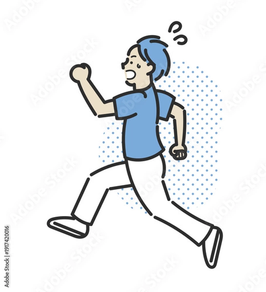 Obraz 走って駆けつける医師のイラスト