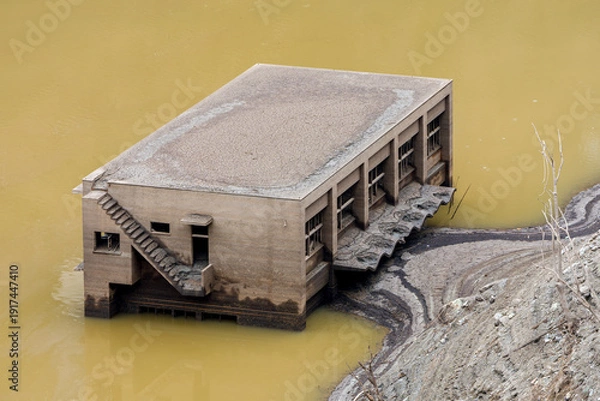 Fototapeta 早明浦ダムの旧大川村役場