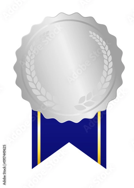 Obraz ランキングなどに使用する銀メダル（月桂樹の葉あり）