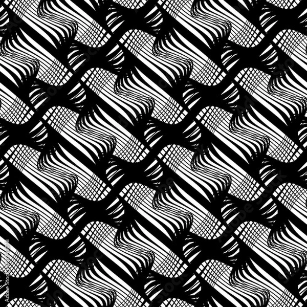 Fototapeta Design seamless monochrome decorative pattern