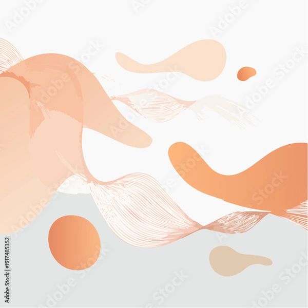 Obraz Minimal Abstract Fluid Vector Background with Earth Tone Gradient