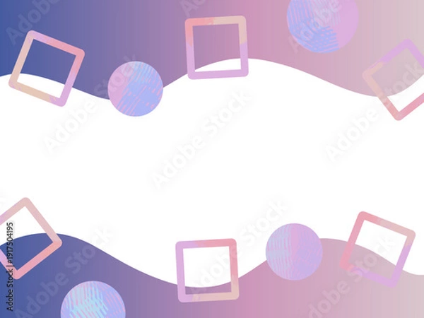 Obraz カラフルな図形の模様とグラデーションのフレーム背景