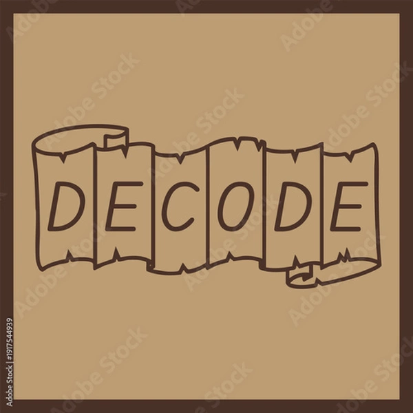 Obraz Decode Block Letter Panel Illustration