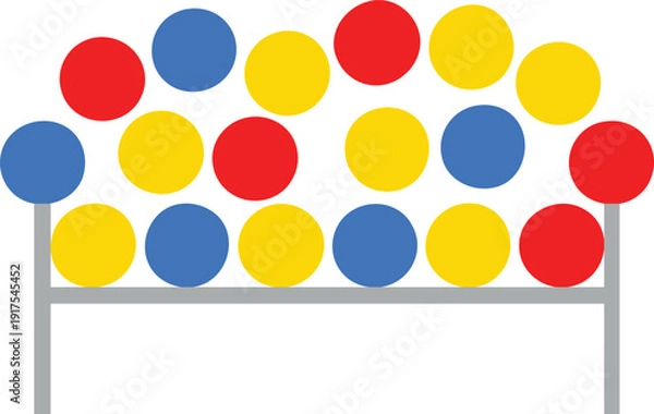Obraz Color Dot Bench Illustration