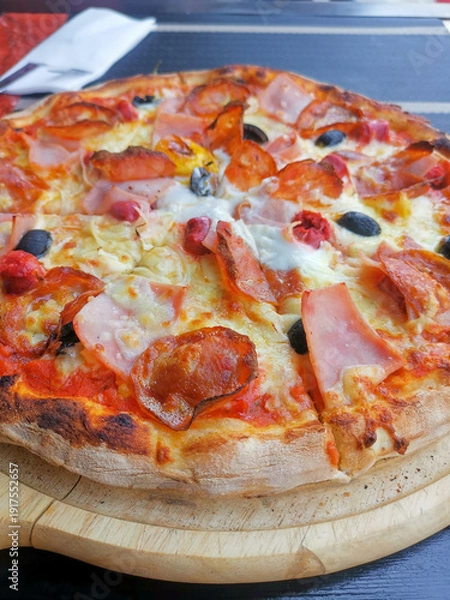 Obraz Pizza with ham