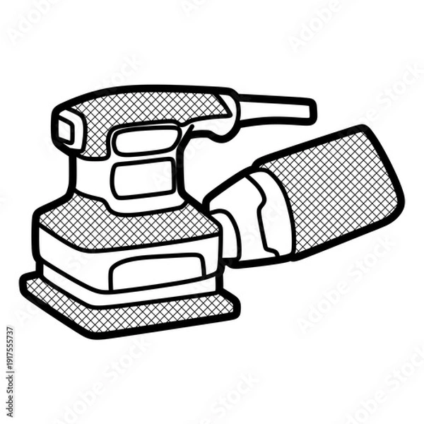 Obraz black and white electric sander, simple vector, editable lines