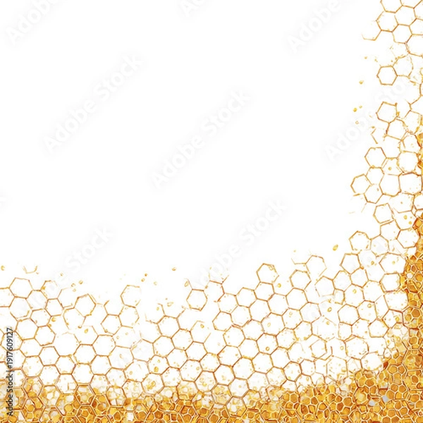 Obraz  A honeycomb border on a white background