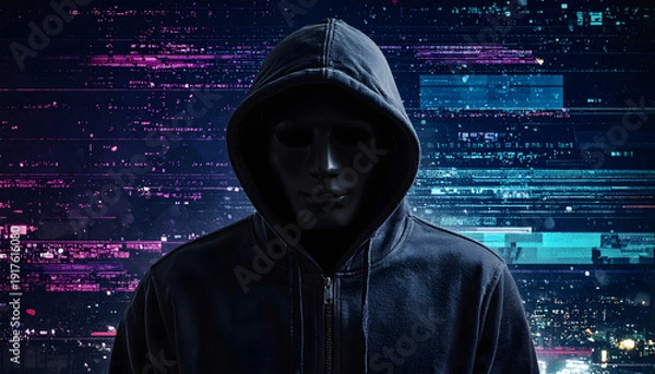 Obraz ハッカーとネオンコード空間