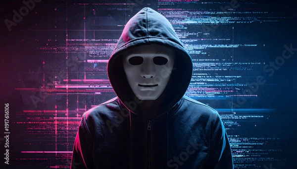 Obraz ハッカーとネオンコード空間