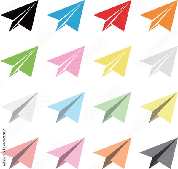 Obraz 紙飛行機　アイコン　セット