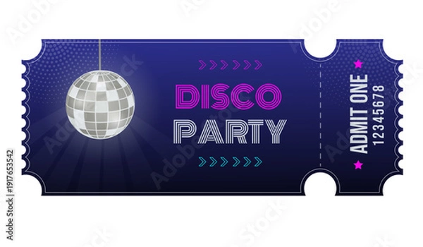 Obraz disco party ticket vector
