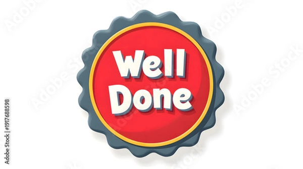 Obraz 3D Well Done Achievement Badge