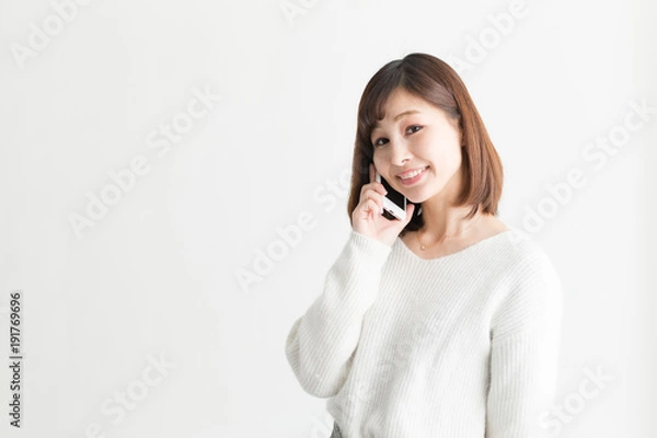 Fototapeta カジュアルポートレート・白バック