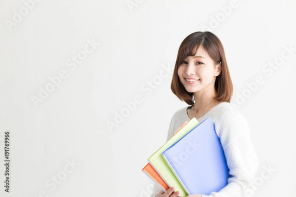 Fototapeta カジュアルポートレート・白バック