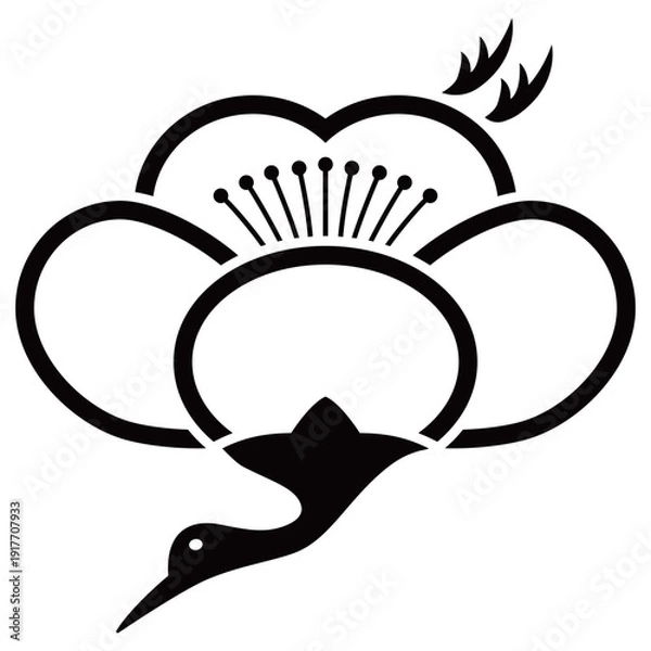 Obraz 家紋です。中陰梅鶴といいます。