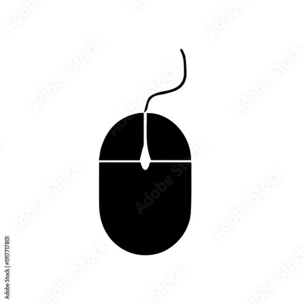 Obraz Computer Mouse Vector Illustration – Sleek Wireless and Wired Device