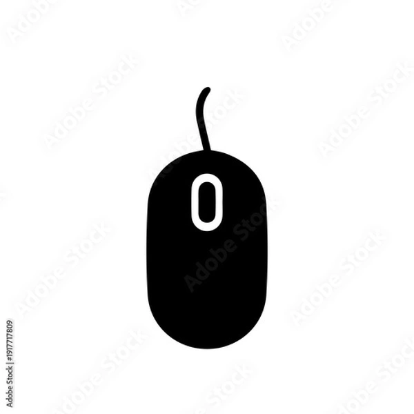 Fototapeta Computer Mouse Vector Illustration – Modern Ergonomic Desktop Device