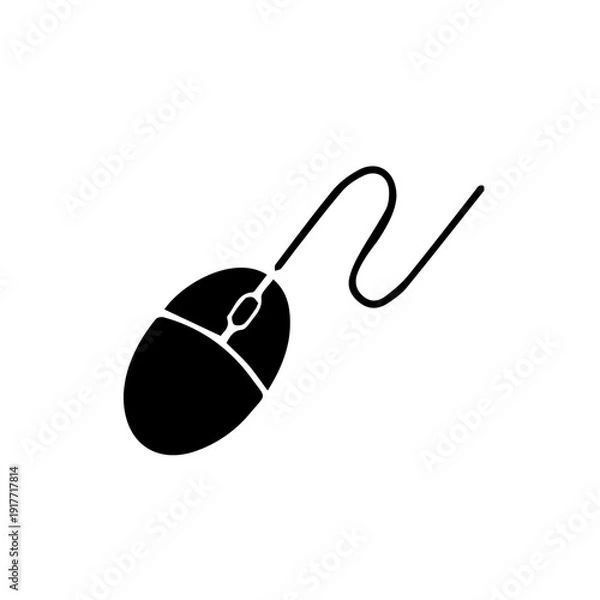 Obraz Computer Mouse Vector Illustration – Modern Wireless and Wired PC Device