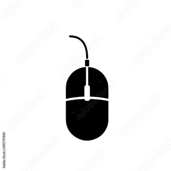 Fototapeta Computer Mouse Vector Illustration – Modern Wireless and Wired Desktop Device