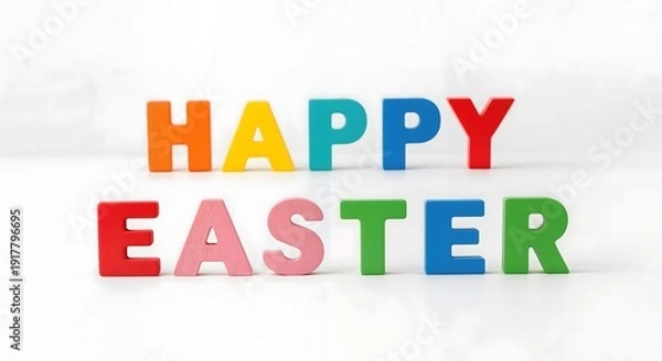 Obraz Happy Easter Colorful Letters, Celebration Background