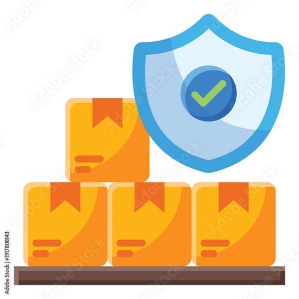 Obraz Parcel Security Flat Icon