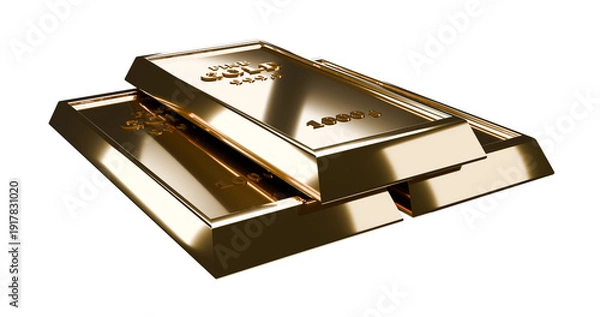 Obraz 3d gold bar illustration element