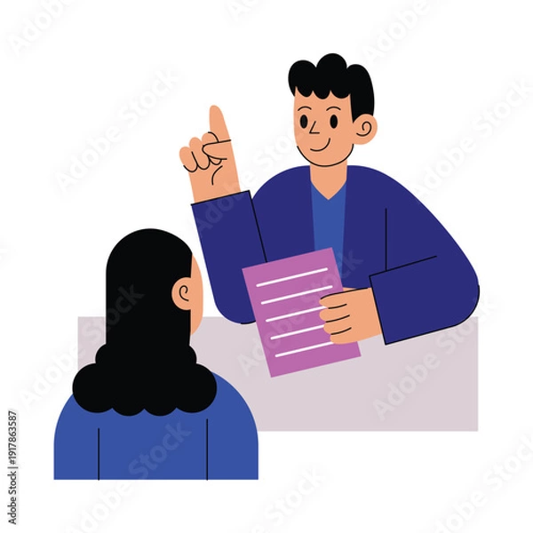 Obraz Lawyer explaining contract Vector illustration