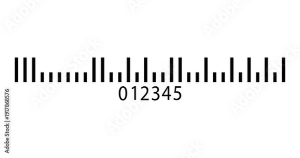 Obraz Abstract barcode design with numerical scale and vertical lines for digital commerce and data