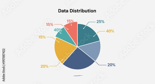 Obraz Colorful Pie Chart Showing Data Distribution.